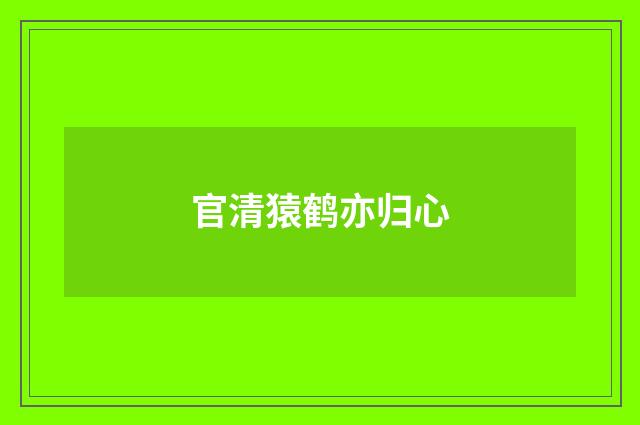 官清猿鹤亦归心