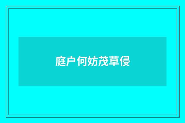 庭户何妨茂草侵