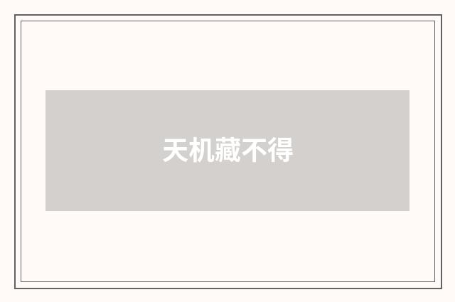 天机藏不得