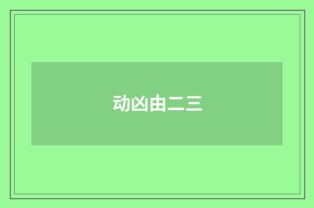 动凶由二三