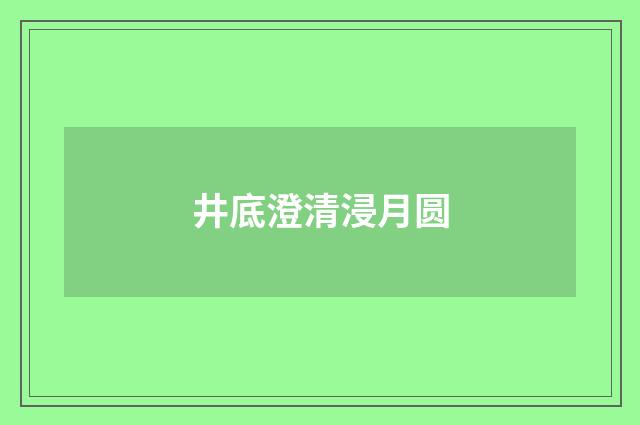 井底澄清浸月圆