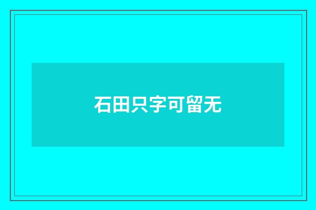 石田只字可留无