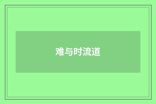 难与时流道