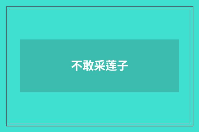 不敢采莲子