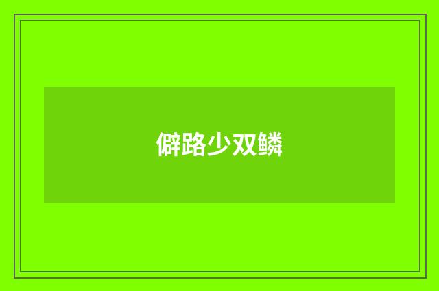僻路少双鳞