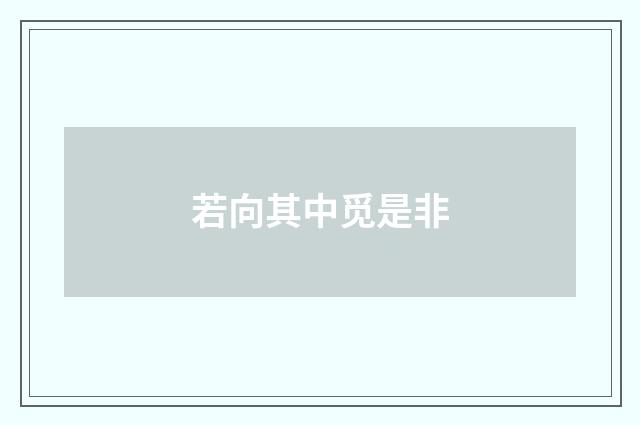 若向其中觅是非