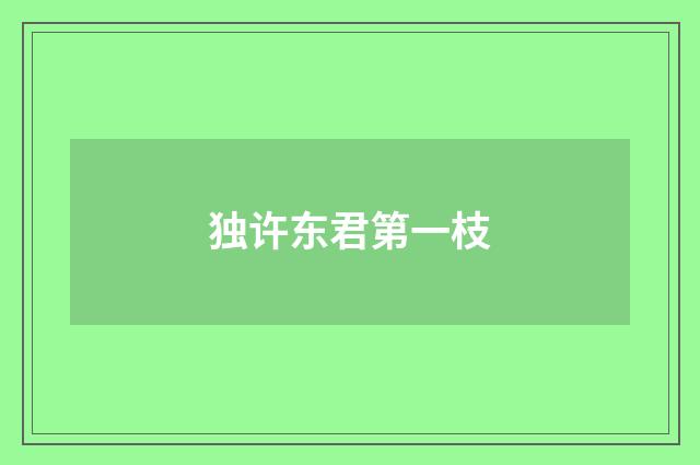 独许东君第一枝