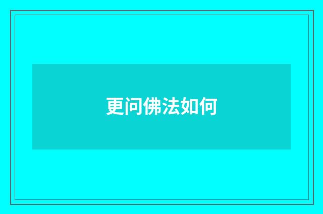 更问佛法如何