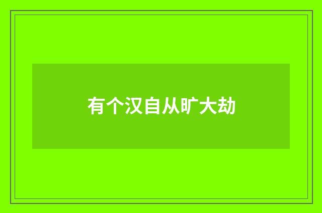 有个汉自从旷大劫
