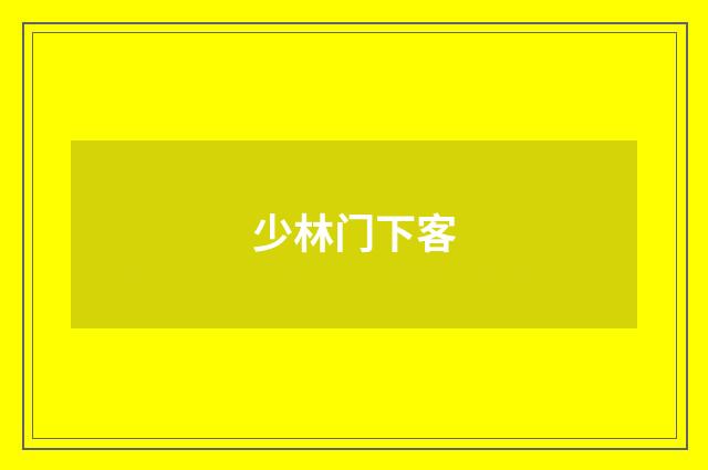 少林门下客