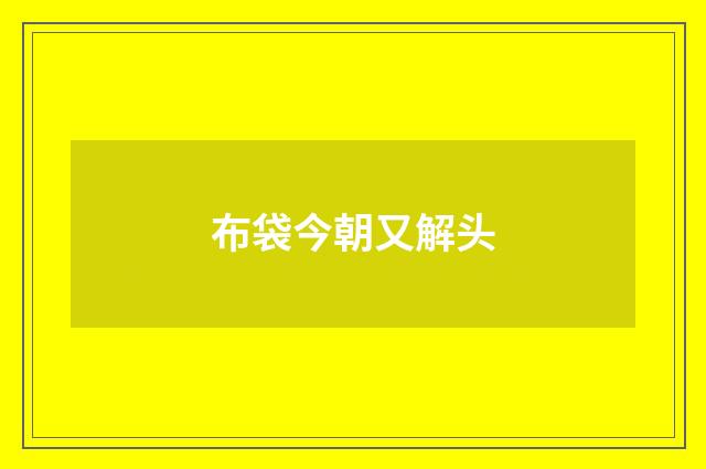 布袋今朝又解头