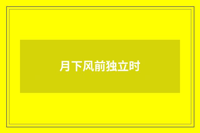 月下风前独立时