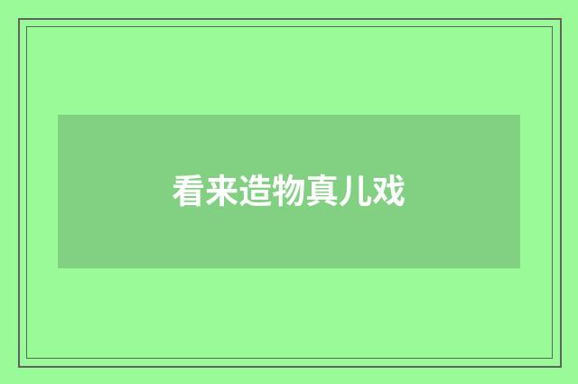 看来造物真儿戏