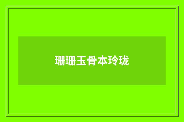珊珊玉骨本玲珑