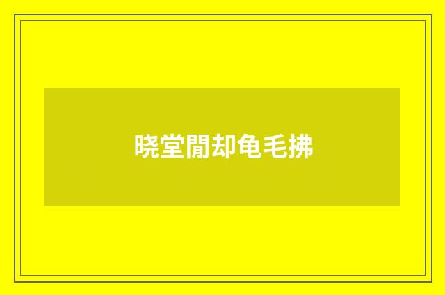 晓堂閒却龟毛拂