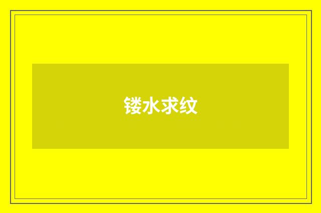 镂水求纹