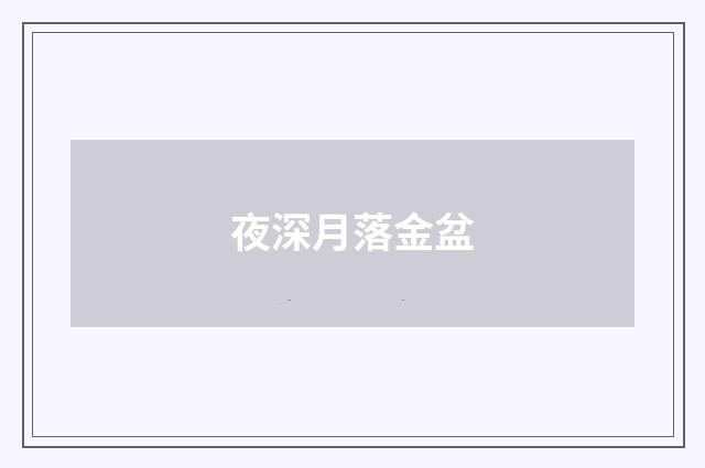 夜深月落金盆
