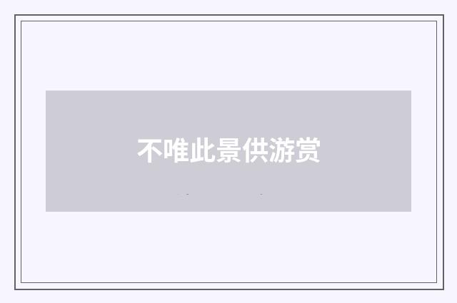 不唯此景供游赏