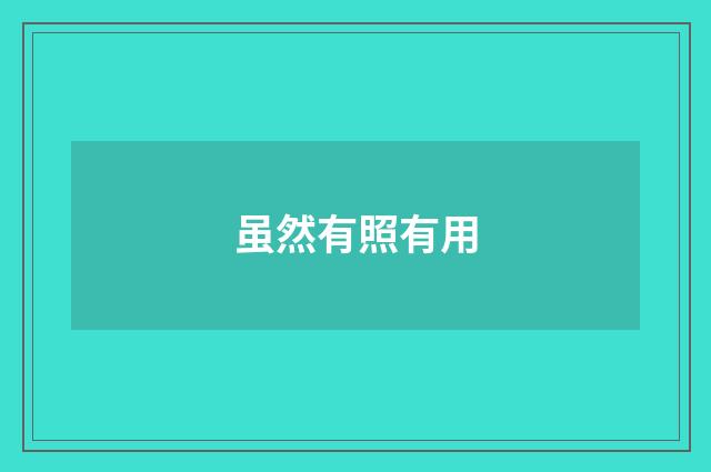 虽然有照有用