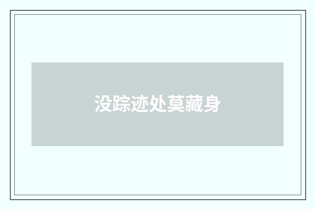 没踪迹处莫藏身