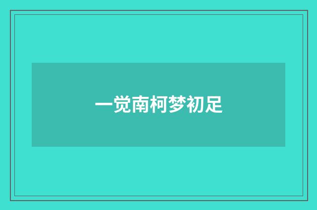 一觉南柯梦初足