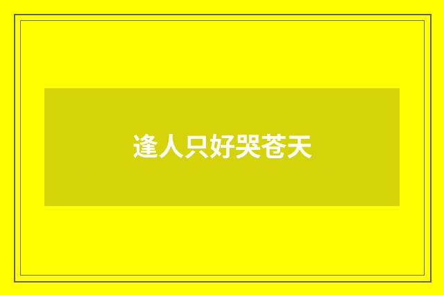 逢人只好哭苍天