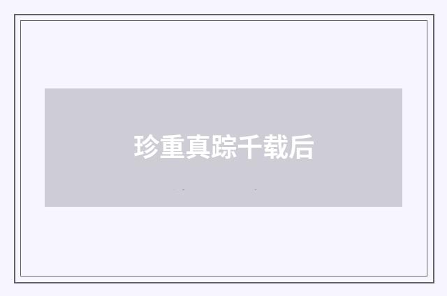 珍重真踪千载后
