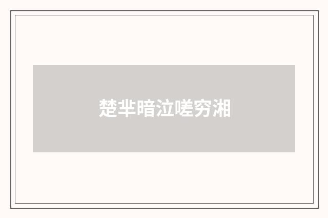 楚芈暗泣嗟穷湘