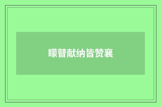 矇瞽献纳皆赞襄