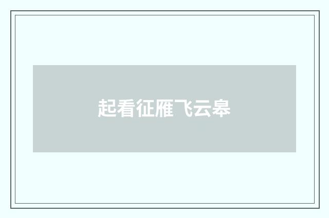 起看征雁飞云皋