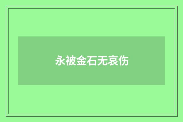 永被金石无哀伤