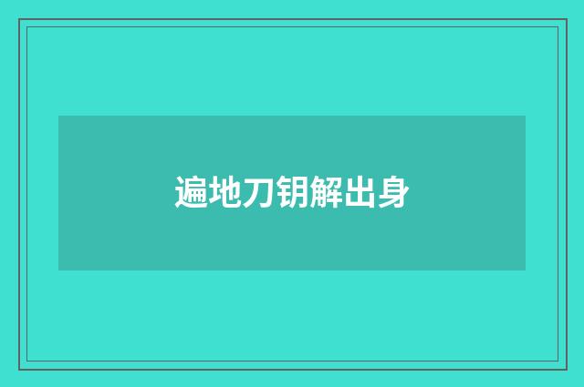 遍地刀钥解出身