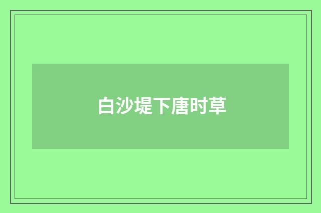 白沙堤下唐时草