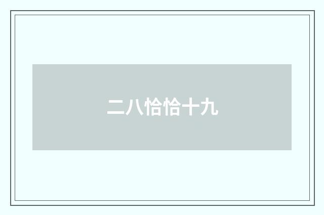 二八恰恰十九