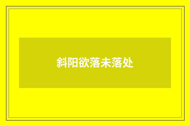 斜阳欲落未落处