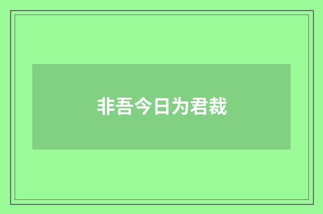 非吾今日为君裁