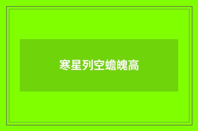 寒星列空蟾魄高