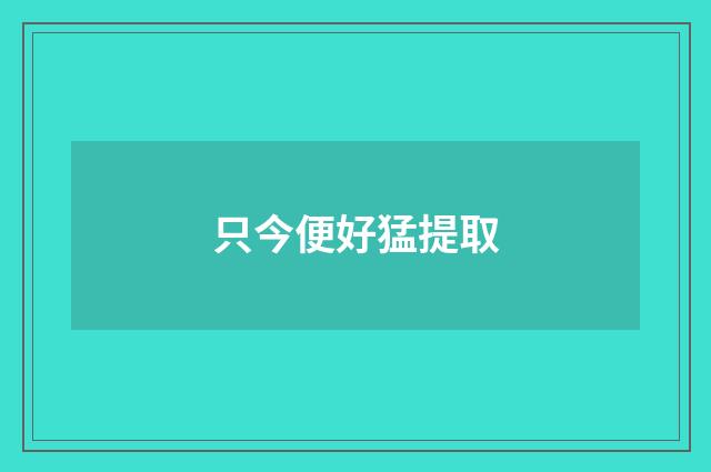 只今便好猛提取