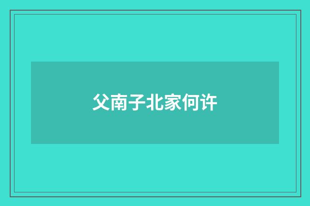 父南子北家何许