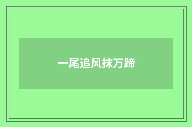 一尾追风抹万蹄