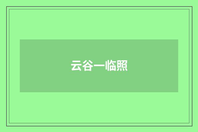 云谷一临照