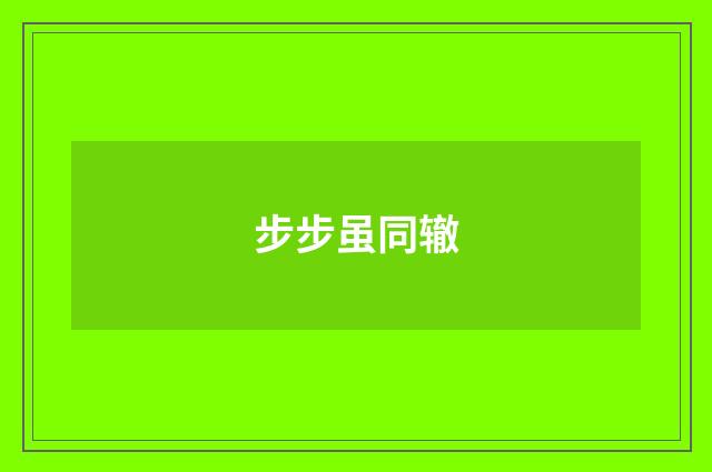 步步虽同辙