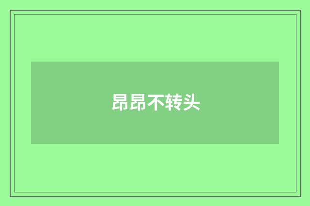 昂昂不转头