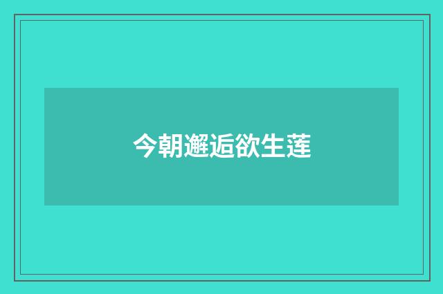 今朝邂逅欲生莲