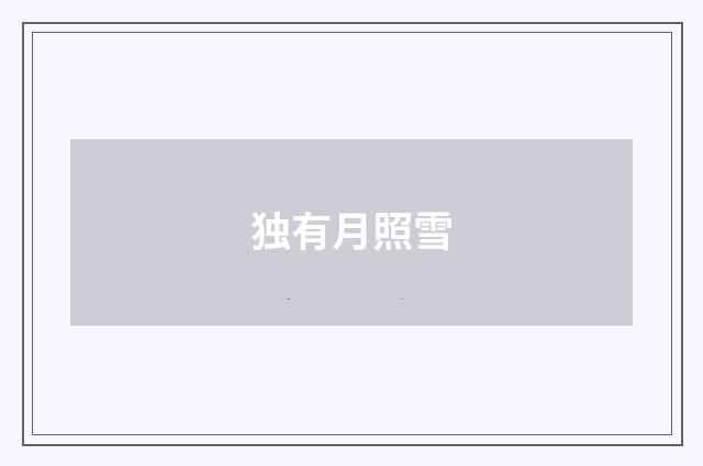 独有月照雪