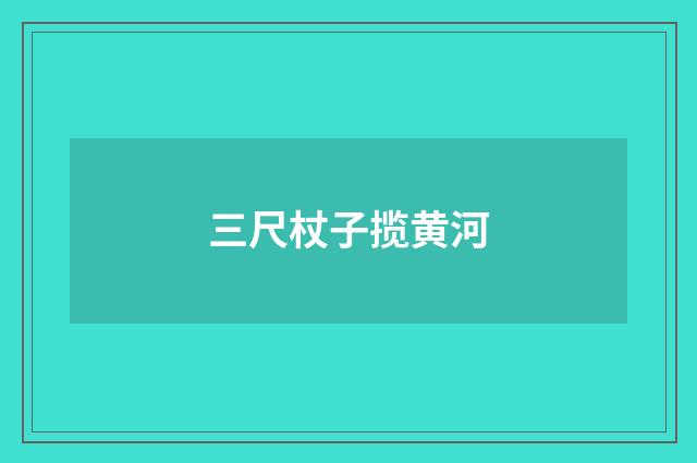 三尺杖子揽黄河