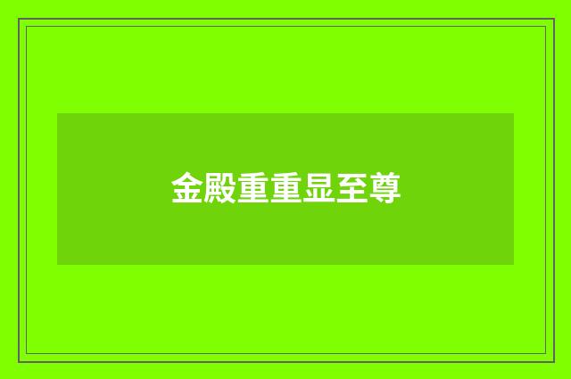 金殿重重显至尊
