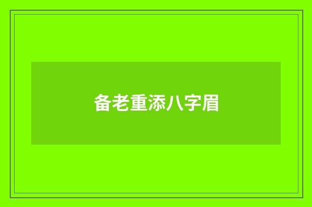备老重添八字眉