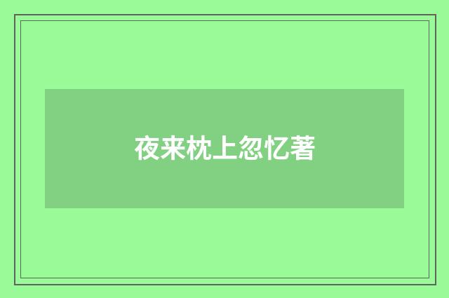 夜来枕上忽忆著
