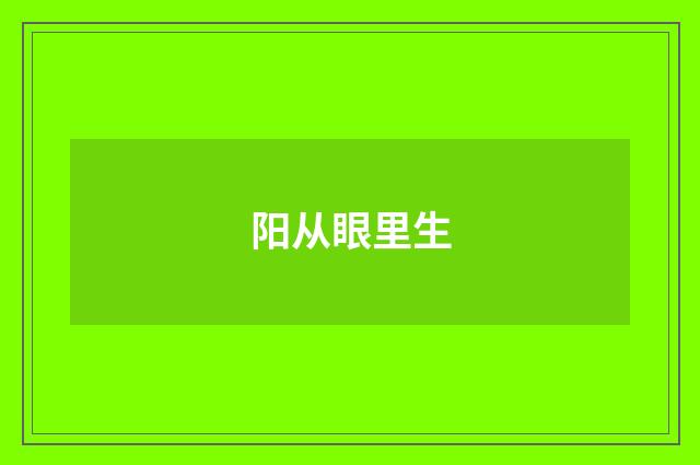 阳从眼里生